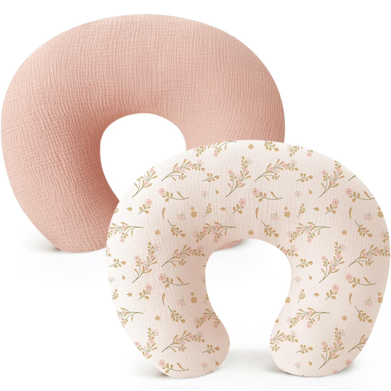 Nursing Pillow Breastfeeding - غطاء وسادة الرضاعة (قطعتان) من القطن