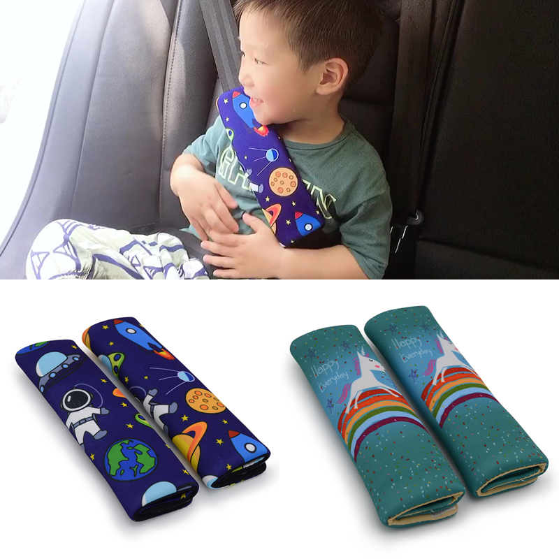 Infant Car Seat Cover - قطعتان من غطاء وسادة حزام الأمان